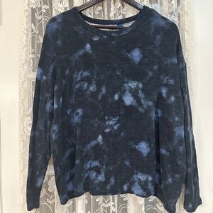 Old Navy Women Blue Black Tie Dye Long Sleeve Size L